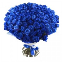 Букет из 101 синей розы - заказать доставку цветов онлайн