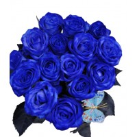 Букет из 15 синих роз 