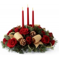 Новогодняя композиция со свечами  - заказать доставку цветов онлайн