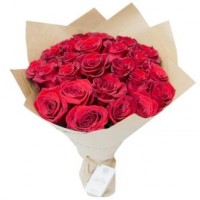 Моно букет из 25 красных роз