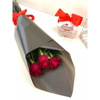 Букет из 3 роз + Рафаэлло - заказать доставку цветов онлайн